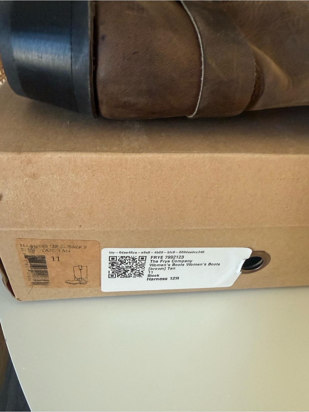 FRYE Harness 12R Tan Leather Boots Women’s Size 11 New in Box - Picture 5 of 6